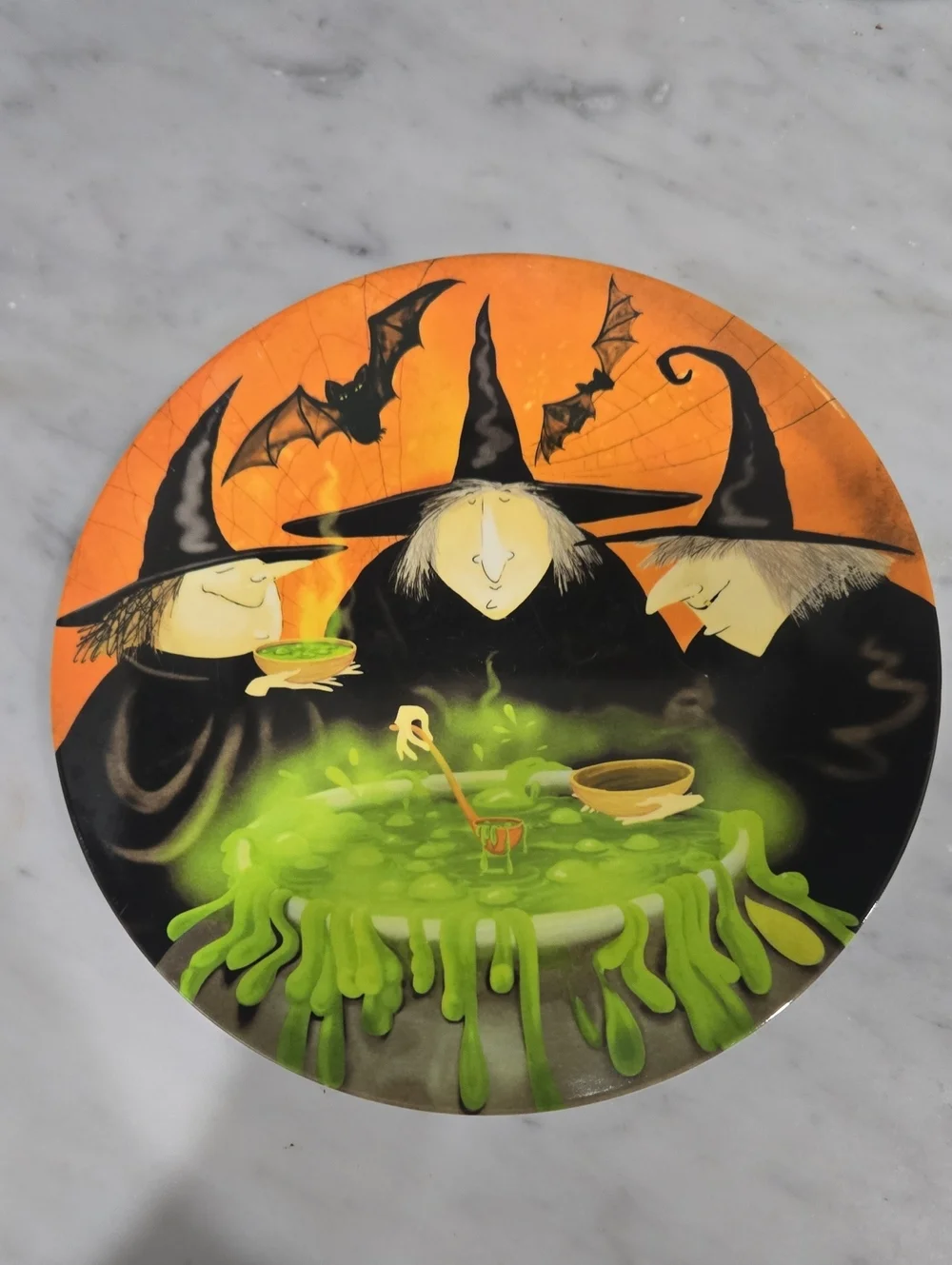 Halloween Witch Cauldron Plates Set Of 4